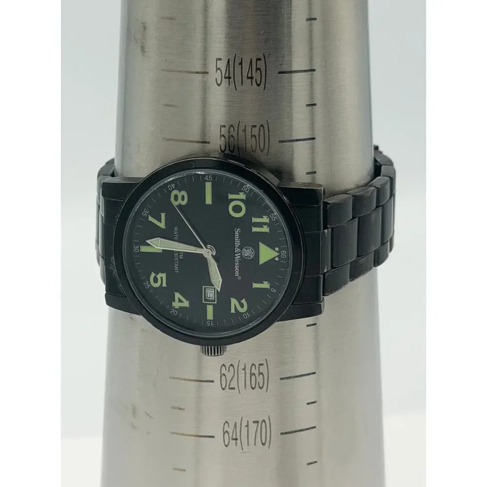 Smith & Wesson SWW-167 Men's Pilot Basic Round Face Black Stainless Steel Watch